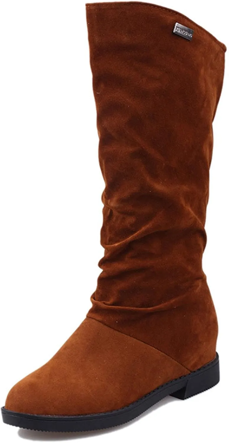 Ankle Boots For Women Suede Flats Thigh High Boots Pull On Knee High Boots Mid Calf Fall Winter Warm Boots