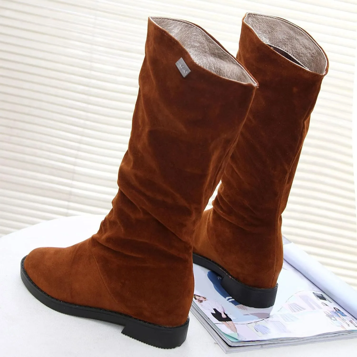 Ankle Boots For Women Suede Flats Thigh High Boots Pull On Knee High Boots Mid Calf Fall Winter Warm Boots
