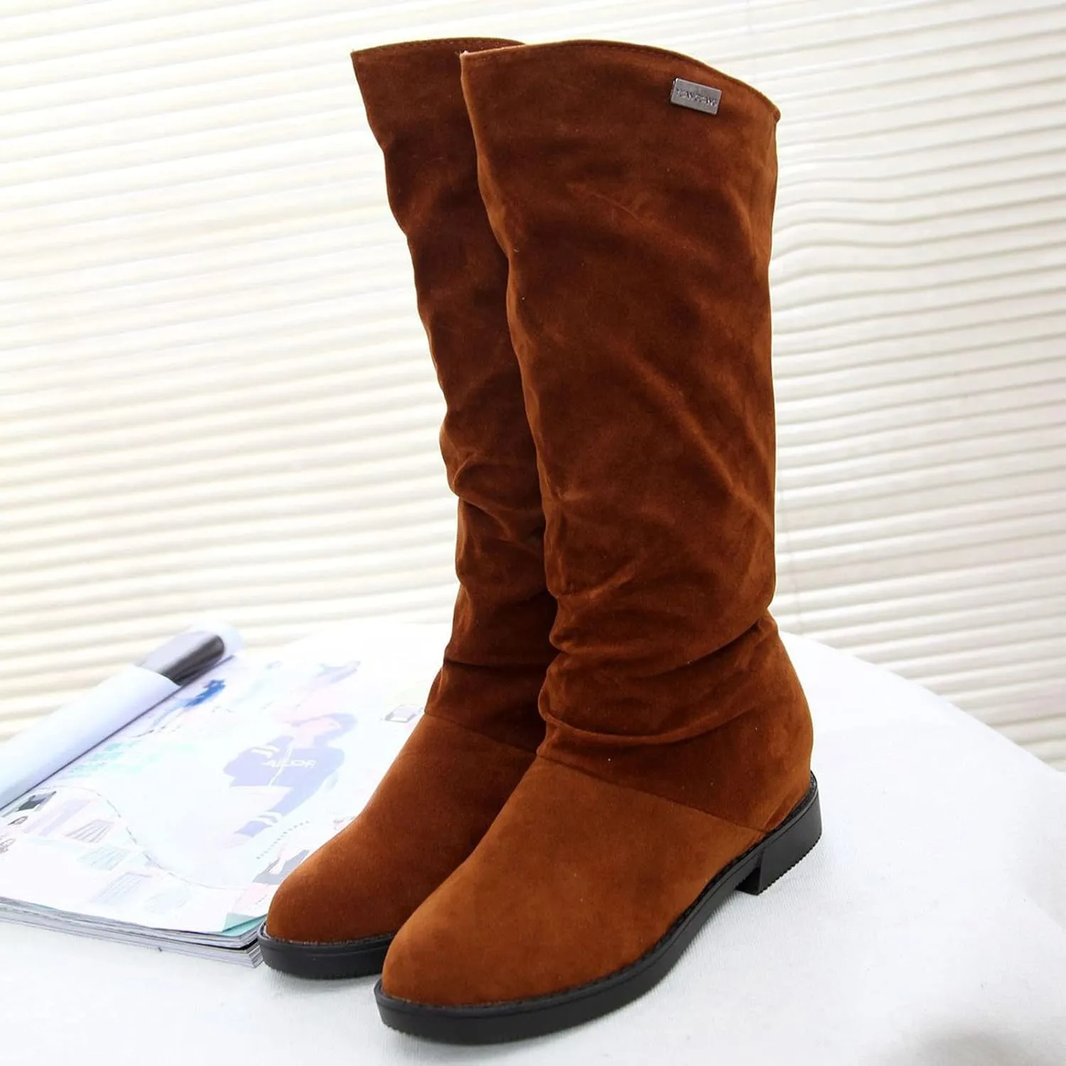 Ankle Boots For Women Suede Flats Thigh High Boots Pull On Knee High Boots Mid Calf Fall Winter Warm Boots