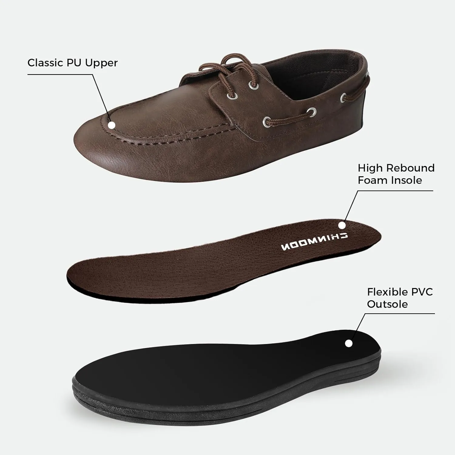 CHIN??MOON Men's Penny Loafers Slip-Ons Casual Boat Driving Walking Shoes Waterproof PU Footwear