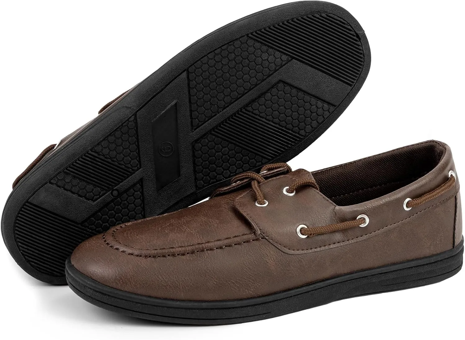 CHIN??MOON Men's Penny Loafers Slip-Ons Casual Boat Driving Walking Shoes Waterproof PU Footwear