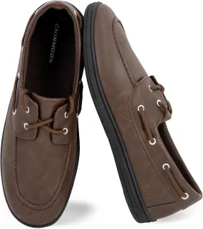 CHIN??MOON Men's Penny Loafers Slip-Ons Casual Boat Driving Walking Shoes Waterproof PU Footwear