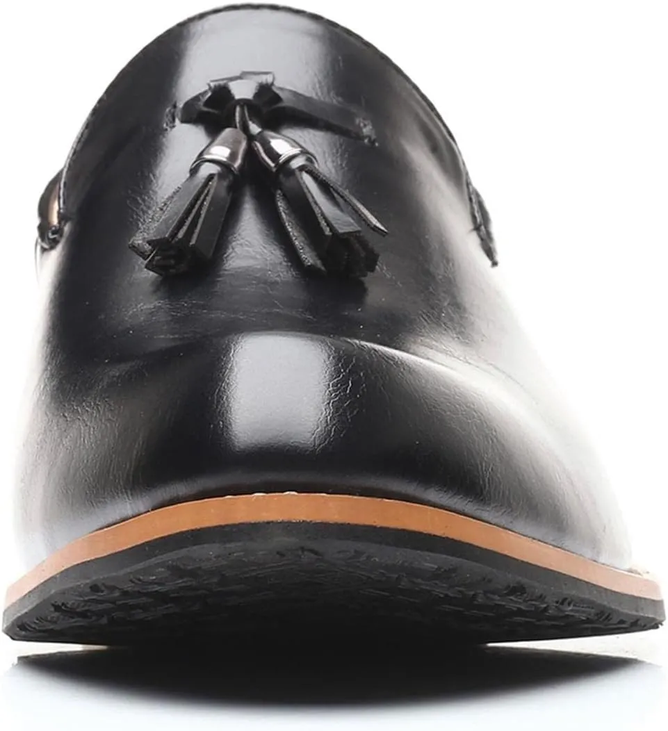 Hbeylia Business Dress Shoes For Men Classic Fashion Tassel Fringe Gradient Design Leather Pointed Toe Tuxedo Oxford Wingtip Dress Shoes For Men Office Work Wedding Party