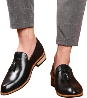 Hbeylia Business Dress Shoes For Men Classic Fashion Tassel Fringe Gradient Design Leather Pointed Toe Tuxedo Oxford Wingtip Dress Shoes For Men Office Work Wedding Party