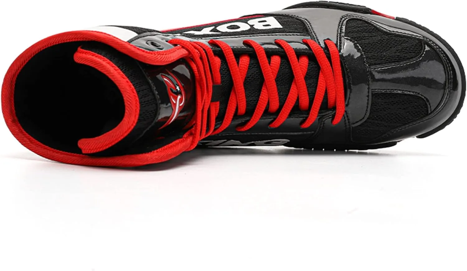 High Top Boxing Boots, Rubber Sole Wrestling Shoes Unisex Kickboxing Sparring Boxers Trainers Breathable Bodybuilding Boots