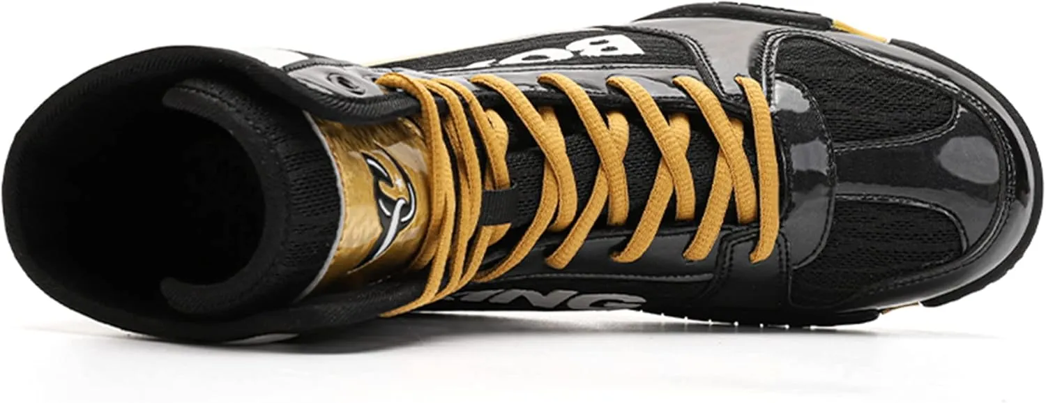 High Top Boxing Boots, Rubber Sole Wrestling Shoes Unisex Kickboxing Sparring Boxers Trainers Breathable Bodybuilding Boots