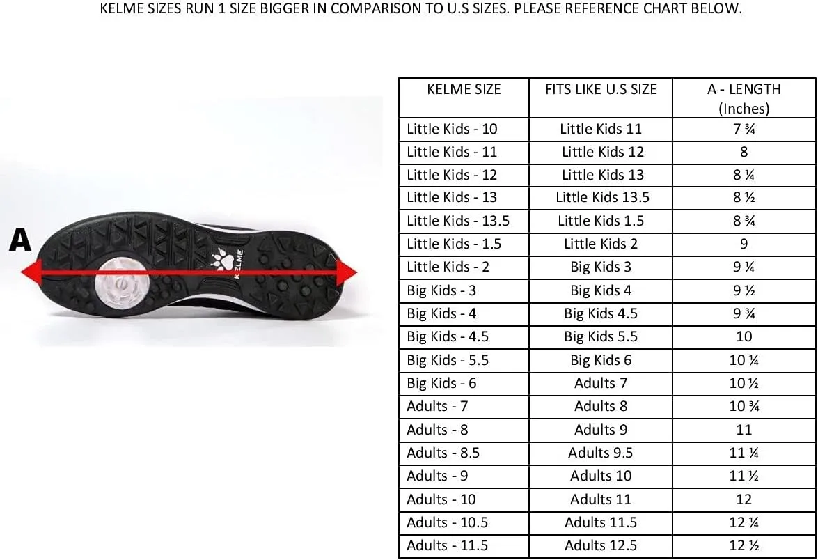 KELME Kids Turf Soccer Cleats - Football Boots Outdoor/Indoor - Toddler/Little Kid/Big Kid - Soccer Shoes TF AG Futsal Shoe