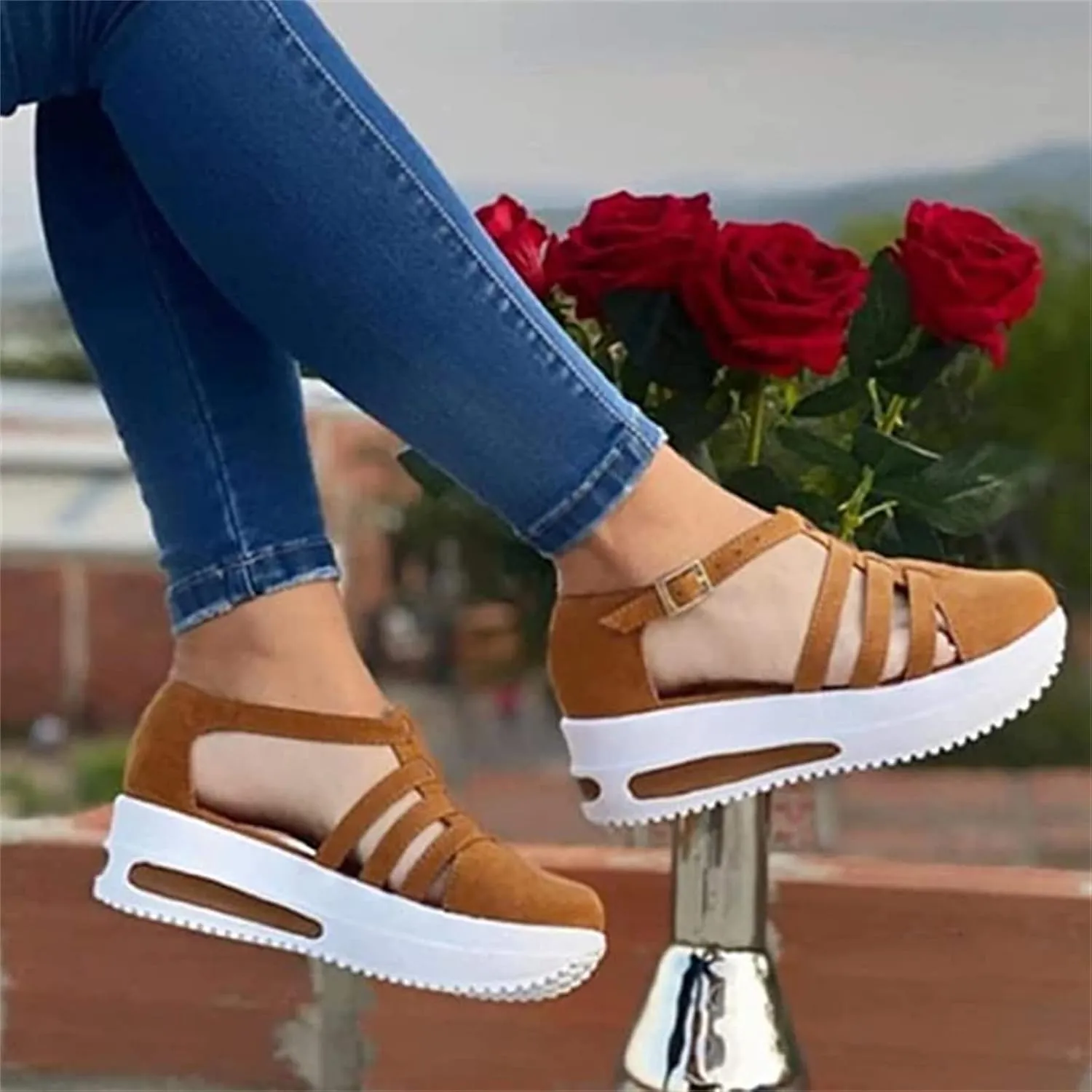 Ladmiple Womens Shoes Dressy Casual Loafers Low Top Slip On Platform Sneakers Fashion Comfortable Walking Canvas Shoes