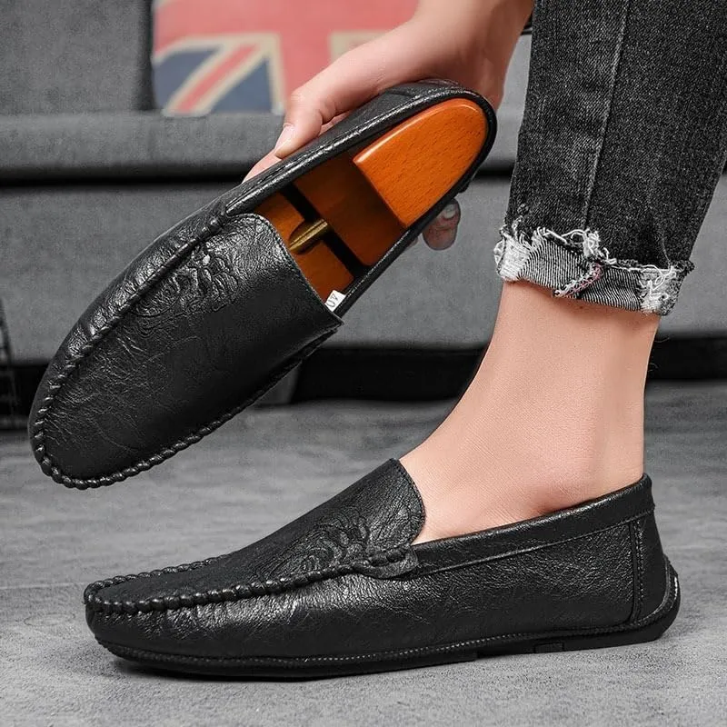Men Luxury Fashion Loafers Shoes Brown British Fashion Slip-On Outdoor Comfortable Business Dress Shoes Men Shoes