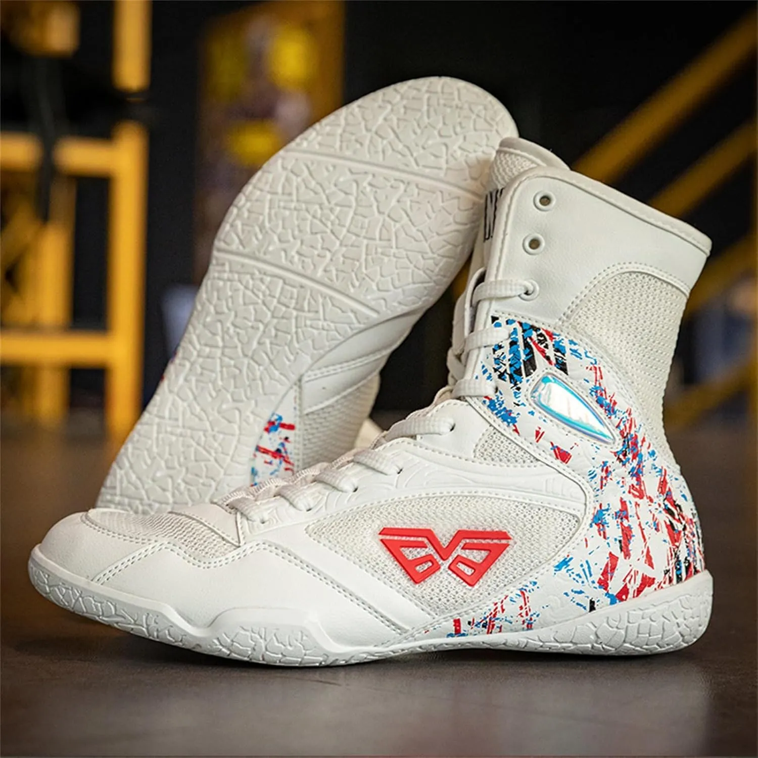 Men Women Wrestling Trainers Lightweight Breathable Unisex Fighting Fitness Sneakers for Powerlifting Boxing Weightlifting