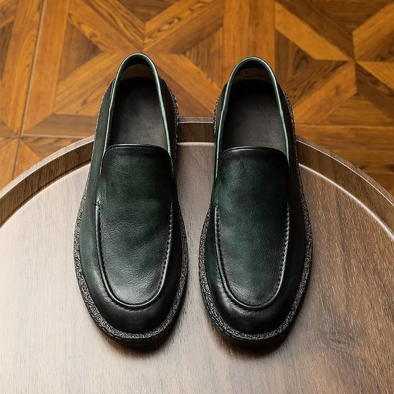 Mens Leather Casual Slip On Loafer Shoe Slip Resistant Work Shoes for Men Leather Non Slip Chef Shoes Men's Loafers & Slip-ons