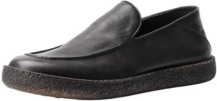 Mens Leather Casual Slip On Loafer Shoe Slip Resistant Work Shoes for Men Leather Non Slip Chef Shoes Men's Loafers & Slip-ons