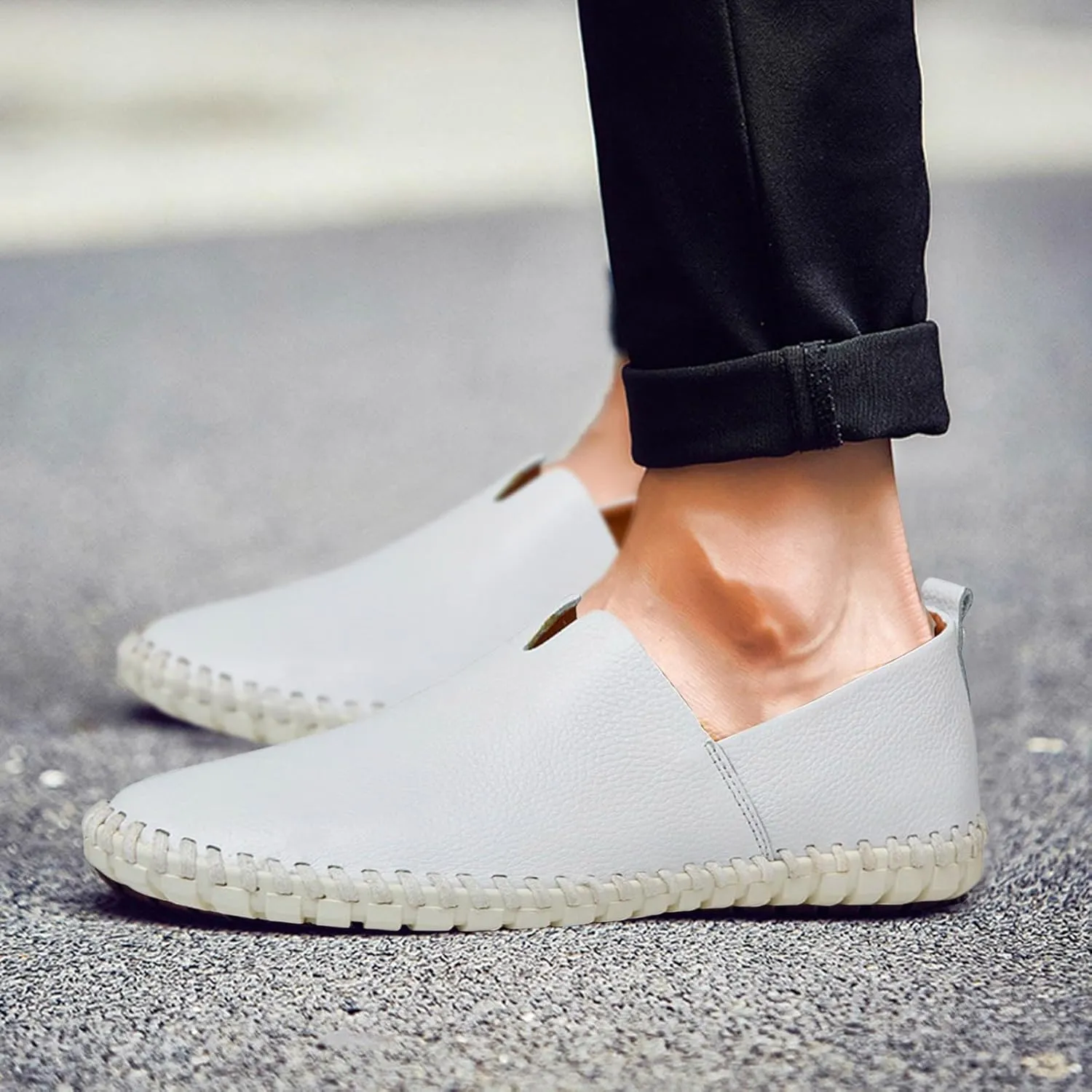 Mens Loafers & Slip-Ons Men's Slip On Loafers Fashion Breathable Flat Loafers Comfortable Slip Soft Sole Walking