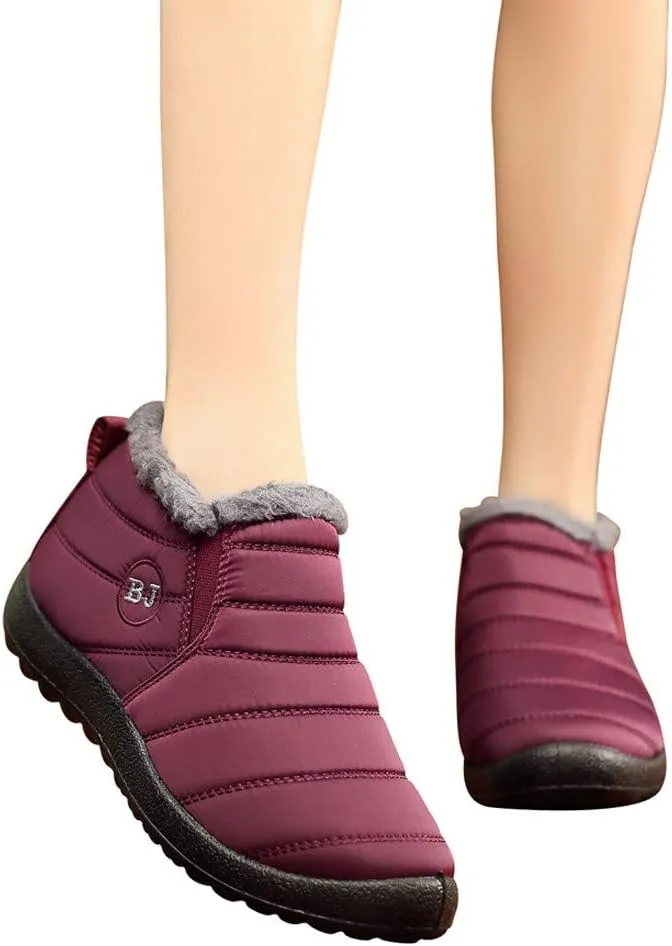 SBGMoSJ Winter Waterproof Boots for Woman Womens Winter Duck Boots Waterproof with Zipper Women's Snow Booties Winter Women Boots Slip on Botas De Frio Para Mujer Elegantes Con MoOs