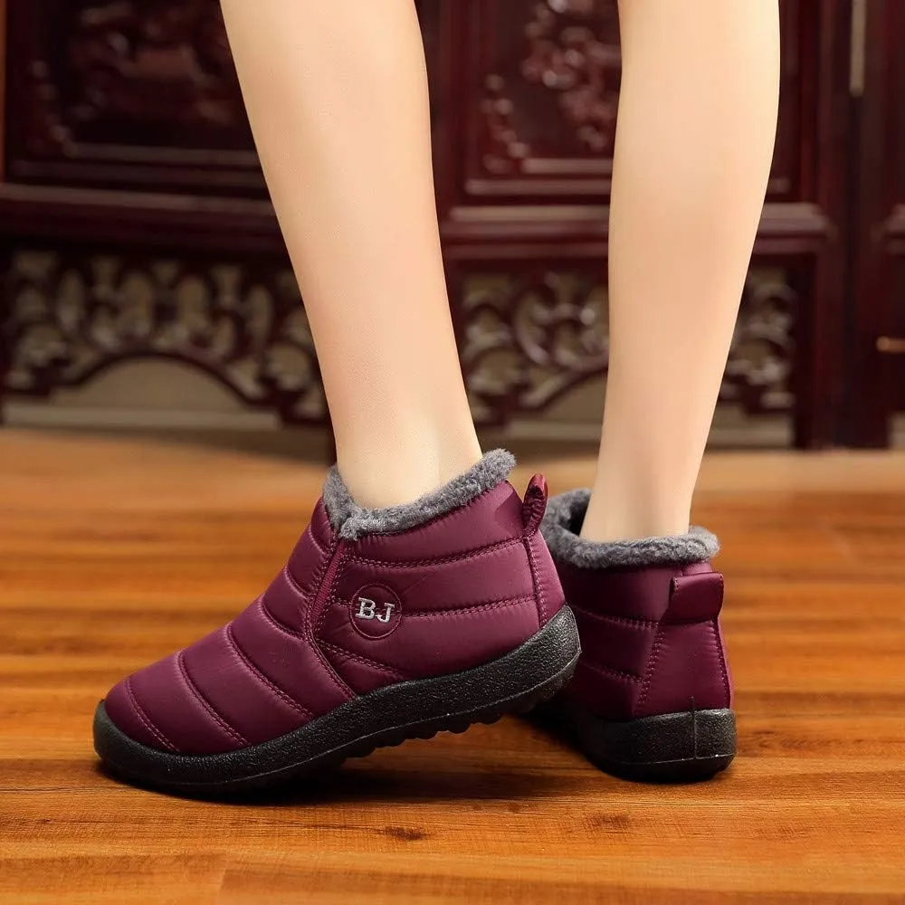 SBGMoSJ Winter Waterproof Boots for Woman Womens Winter Duck Boots Waterproof with Zipper Women's Snow Booties Winter Women Boots Slip on Botas De Frio Para Mujer Elegantes Con MoOs