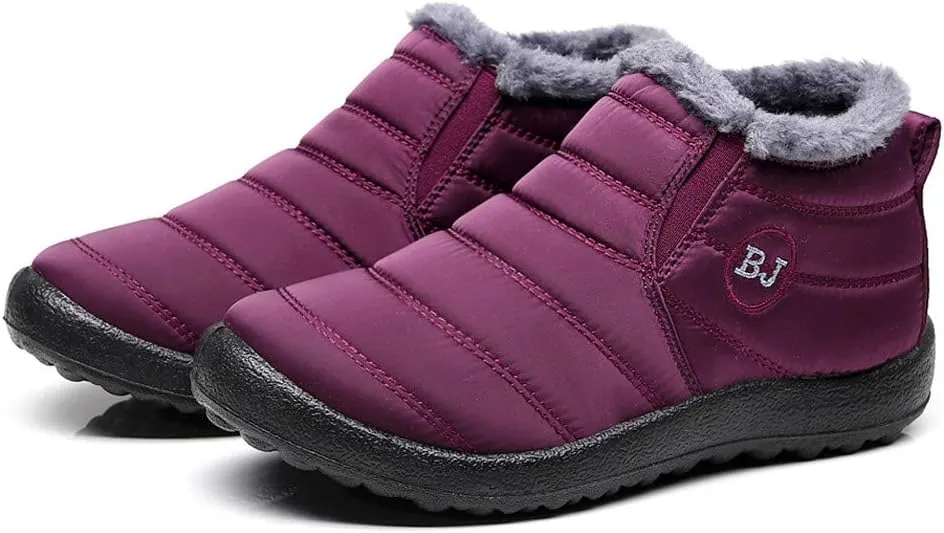 SBGMoSJ Winter Waterproof Boots for Woman Womens Winter Duck Boots Waterproof with Zipper Women's Snow Booties Winter Women Boots Slip on Botas De Frio Para Mujer Elegantes Con MoOs