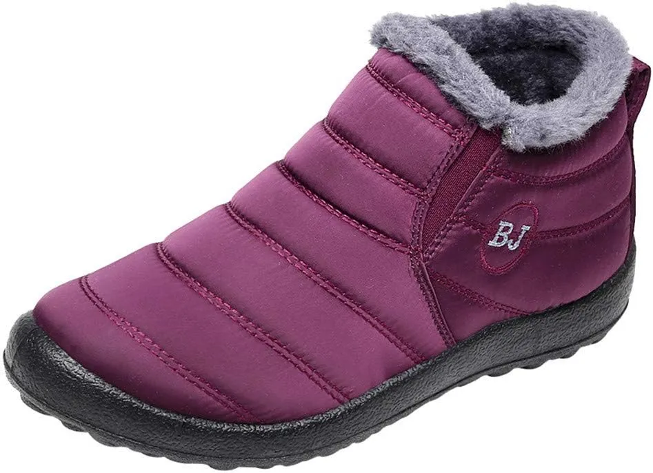 SBGMoSJ Winter Waterproof Boots for Woman Womens Winter Duck Boots Waterproof with Zipper Women's Snow Booties Winter Women Boots Slip on Botas De Frio Para Mujer Elegantes Con MoOs