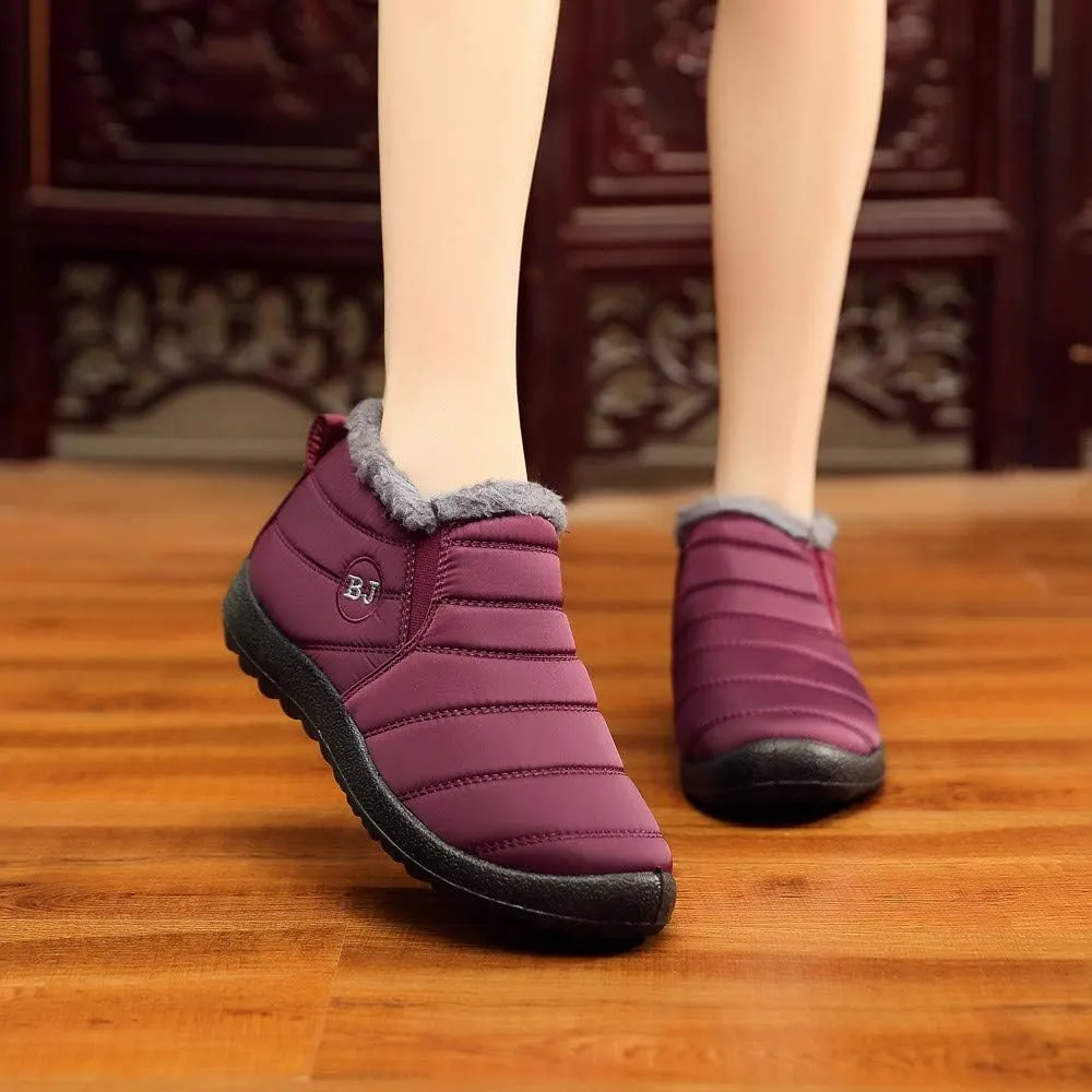 SBGMoSJ Winter Waterproof Boots for Woman Womens Winter Duck Boots Waterproof with Zipper Women's Snow Booties Winter Women Boots Slip on Botas De Frio Para Mujer Elegantes Con MoOs