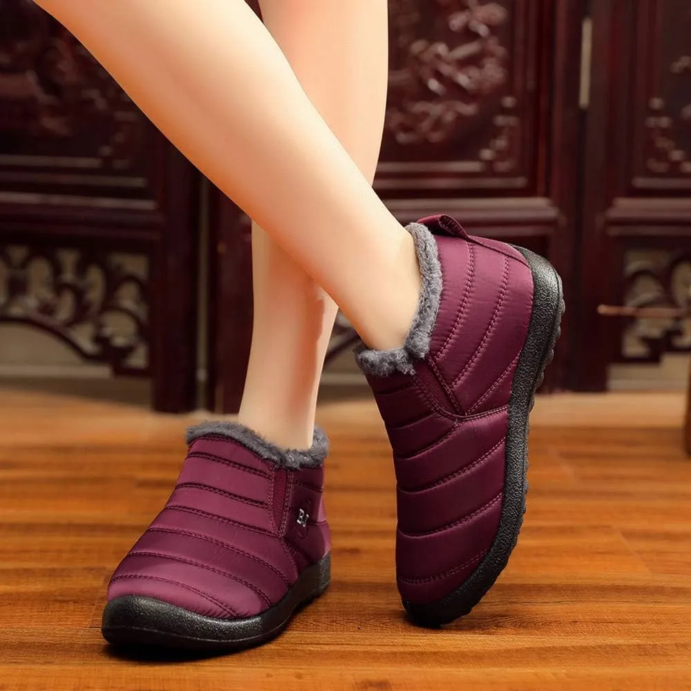SBGMoSJ Winter Waterproof Boots for Woman Womens Winter Duck Boots Waterproof with Zipper Women's Snow Booties Winter Women Boots Slip on Botas De Frio Para Mujer Elegantes Con MoOs