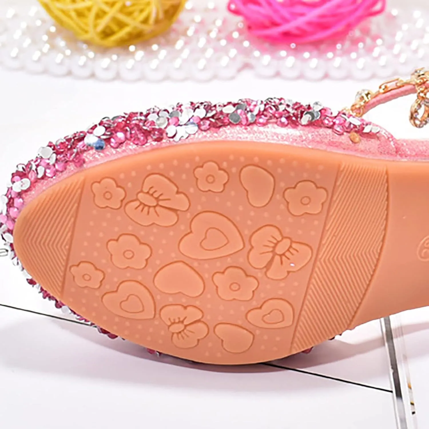 Shoes Girls Low Heel Dress Shoes Sparkle Mary Jane Flower Girls Wedding Birthday Party Dress Shoes for Little Girls
