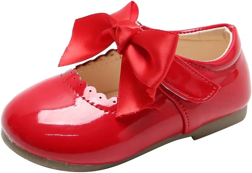 Toddler Girls Mary Jane Dress Shoes Ballet Flat Slip-On Bowknot Wedding Pary Size Five Toddler Boy Shoes
