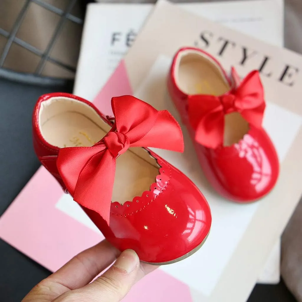 Toddler Girls Mary Jane Dress Shoes Ballet Flat Slip-On Bowknot Wedding Pary Size Five Toddler Boy Shoes