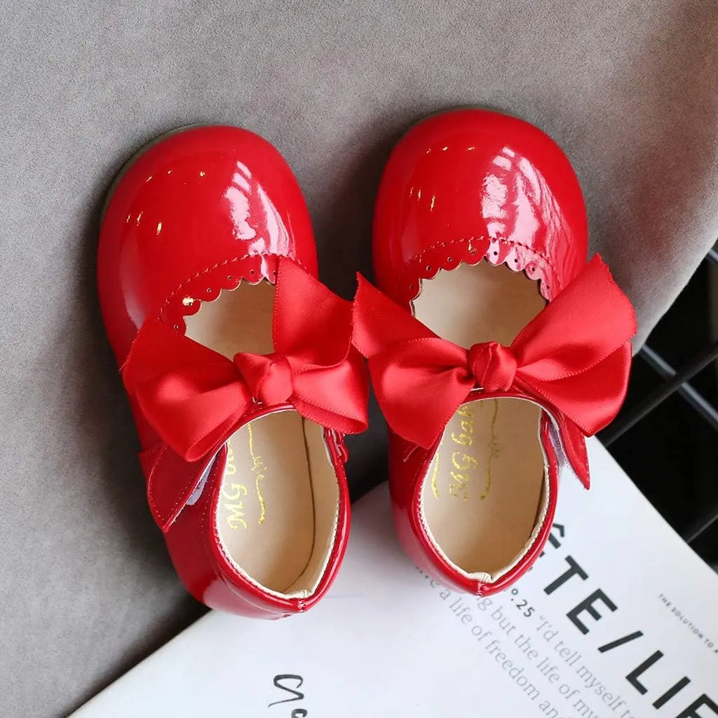Toddler Girls Mary Jane Dress Shoes Ballet Flat Slip-On Bowknot Wedding Pary Size Five Toddler Boy Shoes