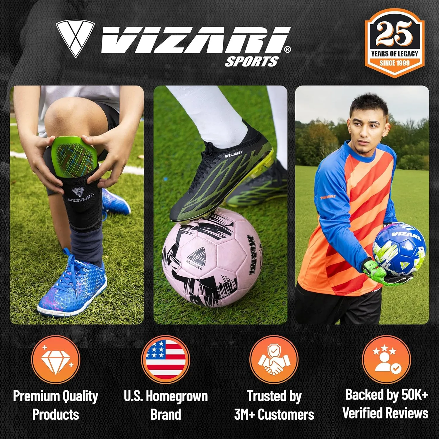 Vizari Liga FG Soccer Cleats for Kids | 100% Synthetic Football Cleats for Comfortable Wear | Water Resistant Two Tone Soccer Shoes with Anti-Stretch Lining for Flexible Indoor and Outdoor Play