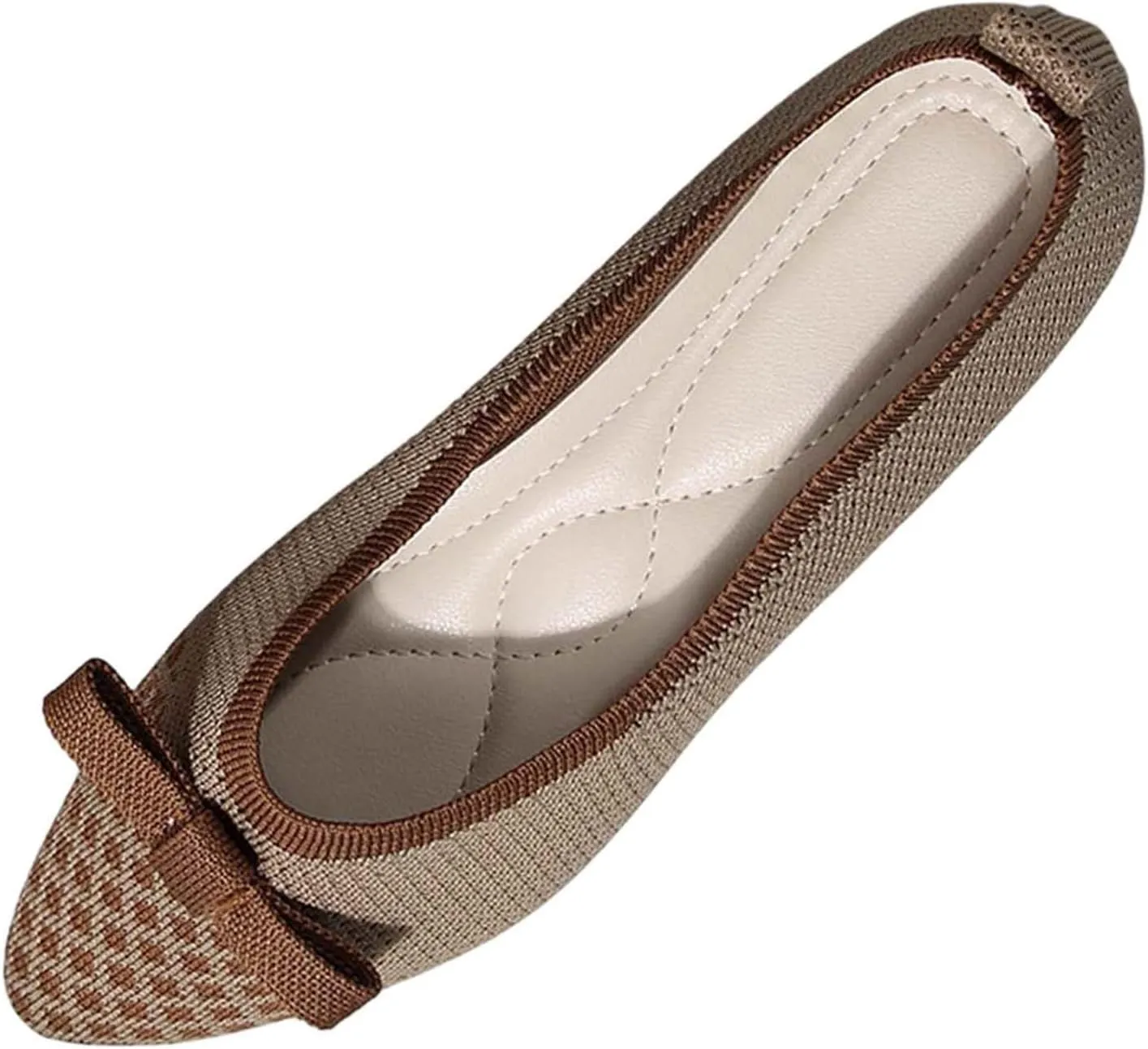 Women's Casual Pointed Toe Comfortable Slip On Ballet Shoes for Daily Wear with Skirt Outfits Spring Summer